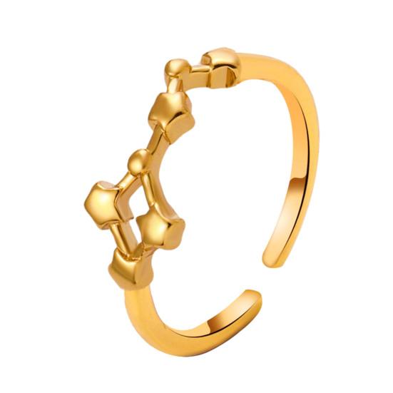 Student Ring Electroplated Finish Adjustable Opening Design Star Symbol Ring Couple Matching Ring Alloy Jewelry Gift