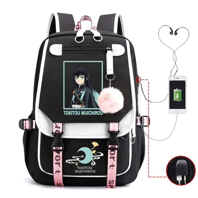 Demon Slayer Ghost Slayer Blade Peripheral Printing Trend Junior High School Students Large Capacity Student School Bag