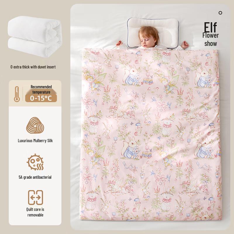 

Mling Elf Floral Mulberry Silk Baby Quilt