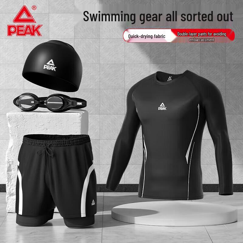 Peak Men s Long-Sleeve Swim Top & Boxer Trunks Set 3XL