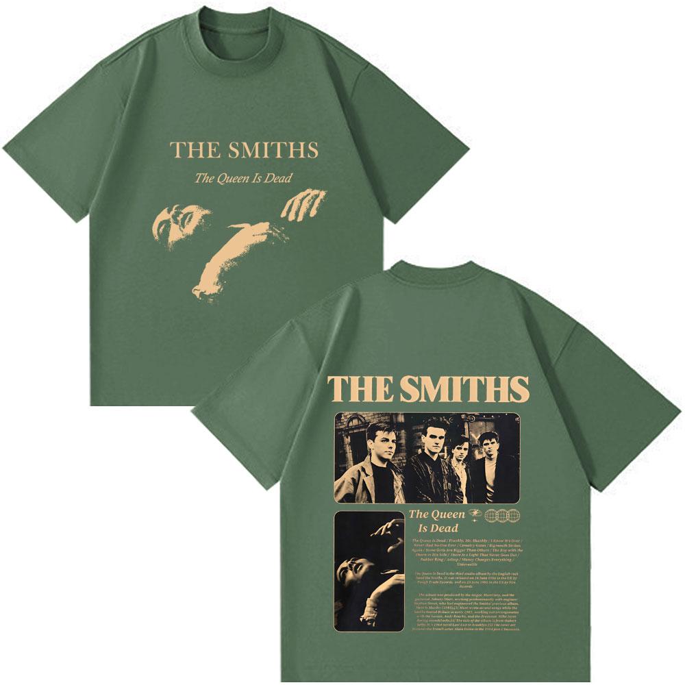 

The Smiths The Queen Is Dead Plus Size T-shirts with Short Sleeves 1980 s Indie Morrissey T-shirt Men s Vintage Rock Band Tide 4XL