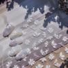 5D Exquisite White Flower Nail Art Stickers Kawaii Flower Nail Decoration Decals Self Adhesive Slider Diy Accessories