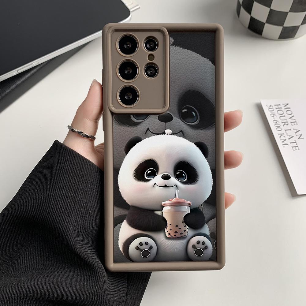 Silicone Panda Case For Samsung S25 Ultra A16 A15 A06 A05 A05s A55 A54 S24 FE S23 Plus S22 A53 A35 A34 A33 A25 A14 A13 Cover