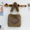 Tote bag plush bag new shoulder bag fresh and sweet underarm bag large capacity love plush bag