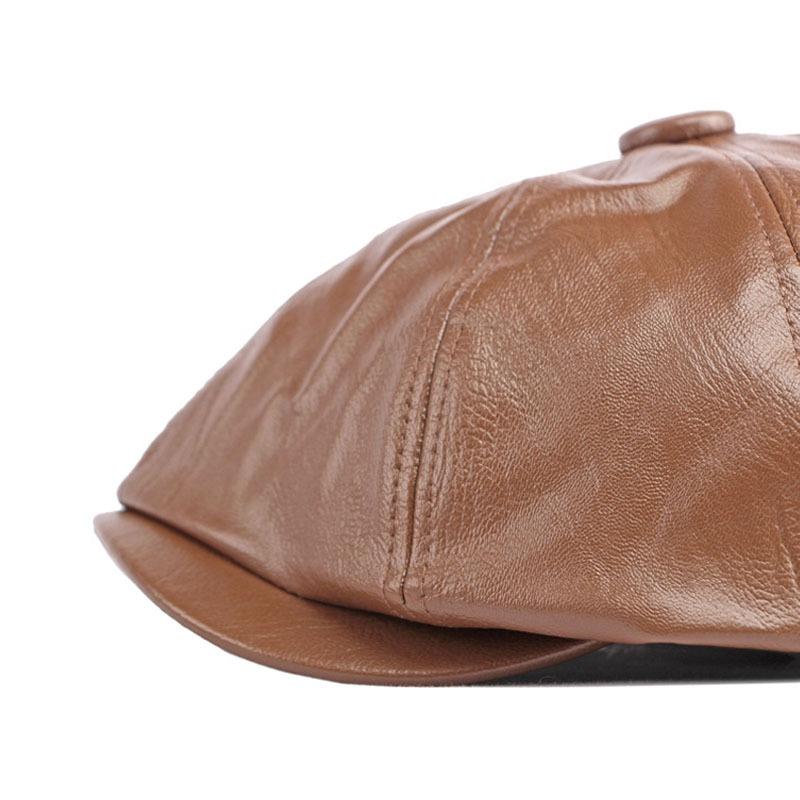 Menns Peaky Blinders Hat Dame Retro PU Leather Flat Cap Beret Newsboy Cap