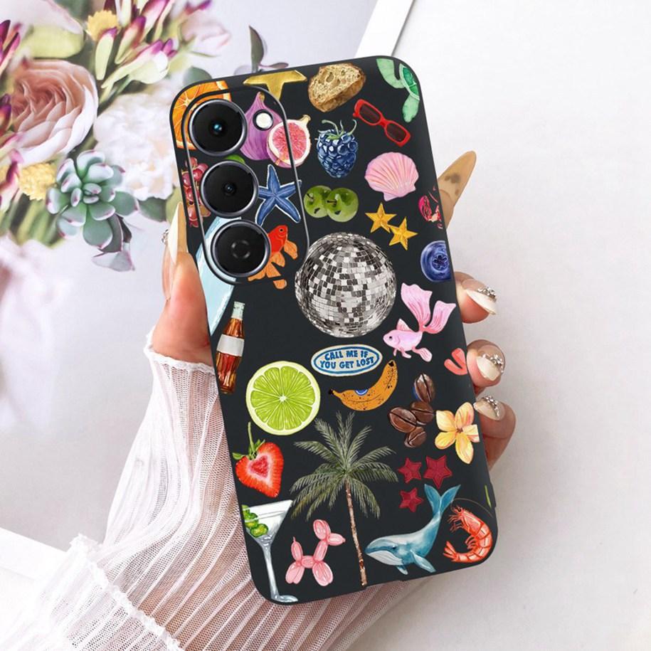 Case For Tecno Spark 40 Pro 40Pro+ 4G Cover Fashion Flower Phone Case Slim Black Silicone Soft Cover For Tecno Spark40 40C Shell