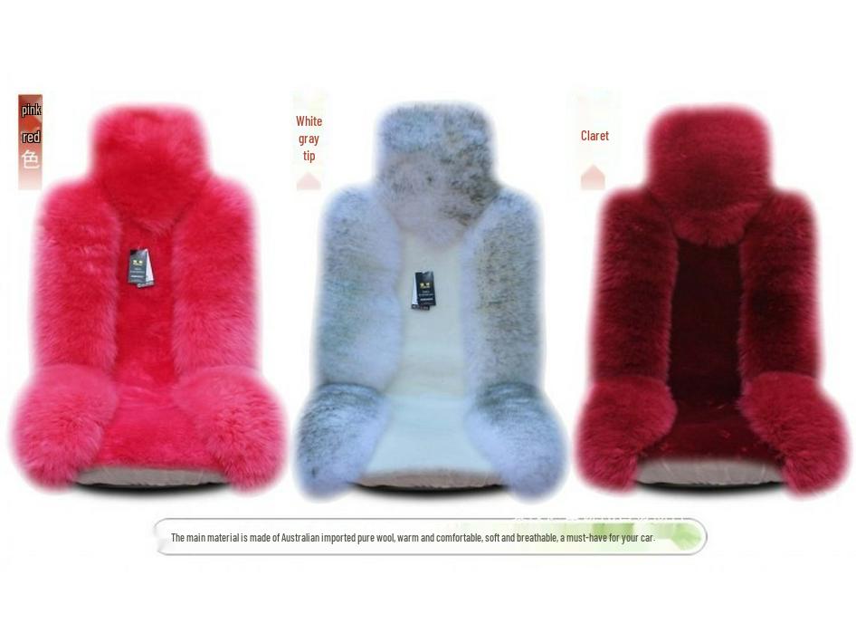 One-Piece Wool Car Seat Cushion - Plush Fur Winter Pad