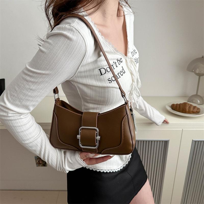 Fashion Korean Style Versatile Women Underarm Baguette Shoulder Handbag
