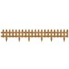 Pack of 12 Wooden Border Fences, Garden Fixed Picket Fence for Lawn Edging, Flowerbed, 60L X 1D X 34H Cm, Brown
