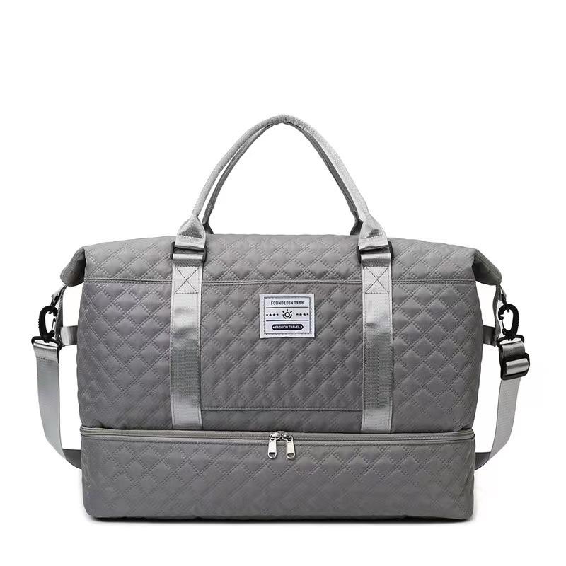 

New Niche Dry and Wet Separation Fitness Bag Fashionable Short-distance Travel Bag Separate Shoe Compartment Yoga Handbag Large Capacity One Size світло-сірого кольору