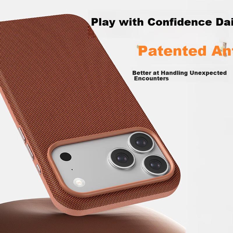 Pisen Compatible iPhone 17 Pro Max Case Apple 17 Pro Max Protective Cover Upgraded Tech Fabric Woven Magnetic Shockproof Case Black