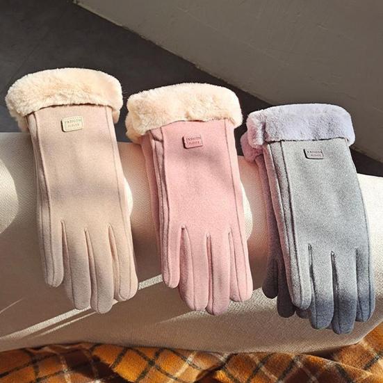 Women Winter Gloves Fleece Lined Touchscreen Gloves Thickened Warm Full Finger Windproof Gloves for Outdoor Sports Cycling Driving