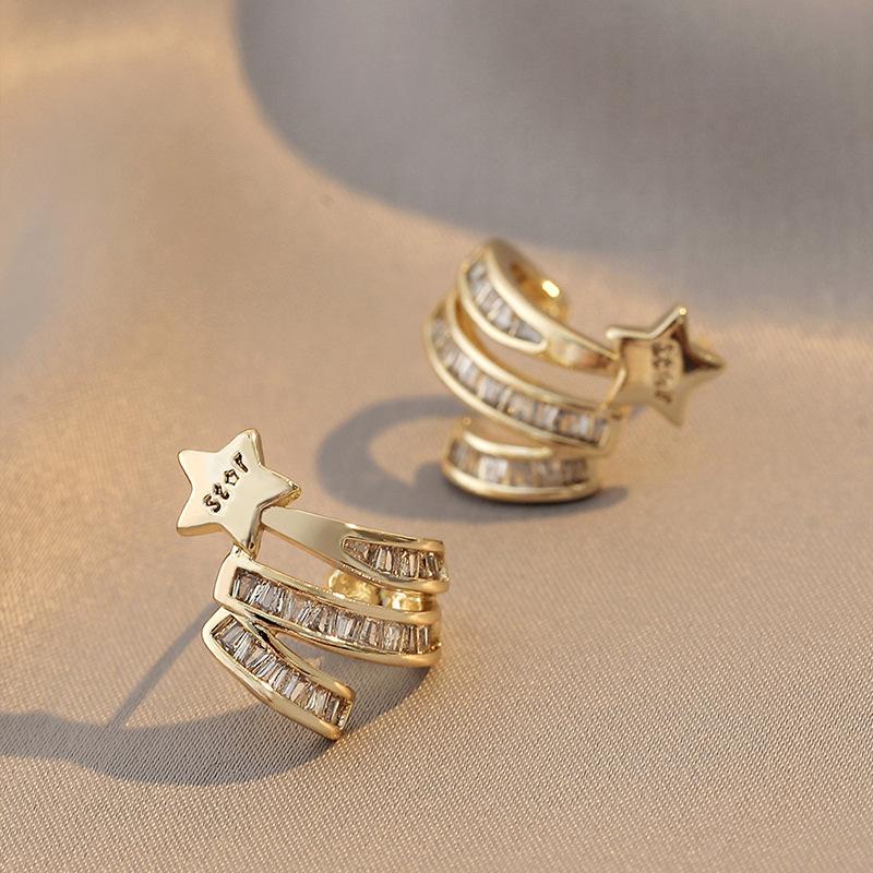 Female Niche Cold Style Light Luxury Pentagram Earrings
