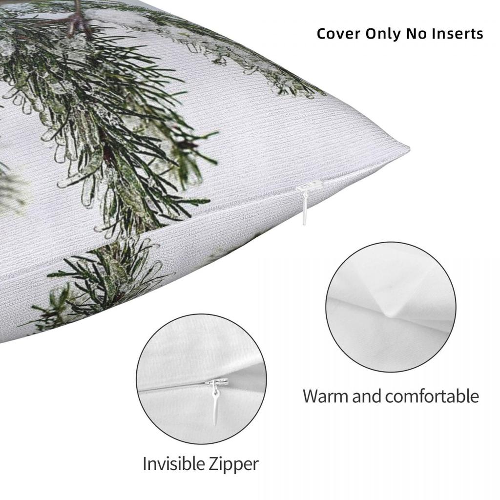 Robin In Snow Square Pillowcase Polyester Linen Velvet Pattern Zip Decorative Throw Pillow Case Bed Cushion Cover