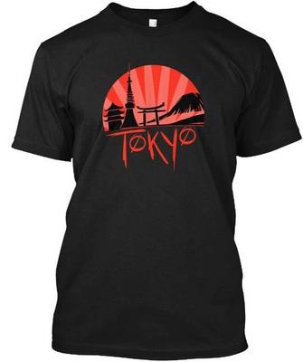 Skyline Of Japan Tokyo Japanese Sunset TTshirt Made In the USA Size S To 5XL