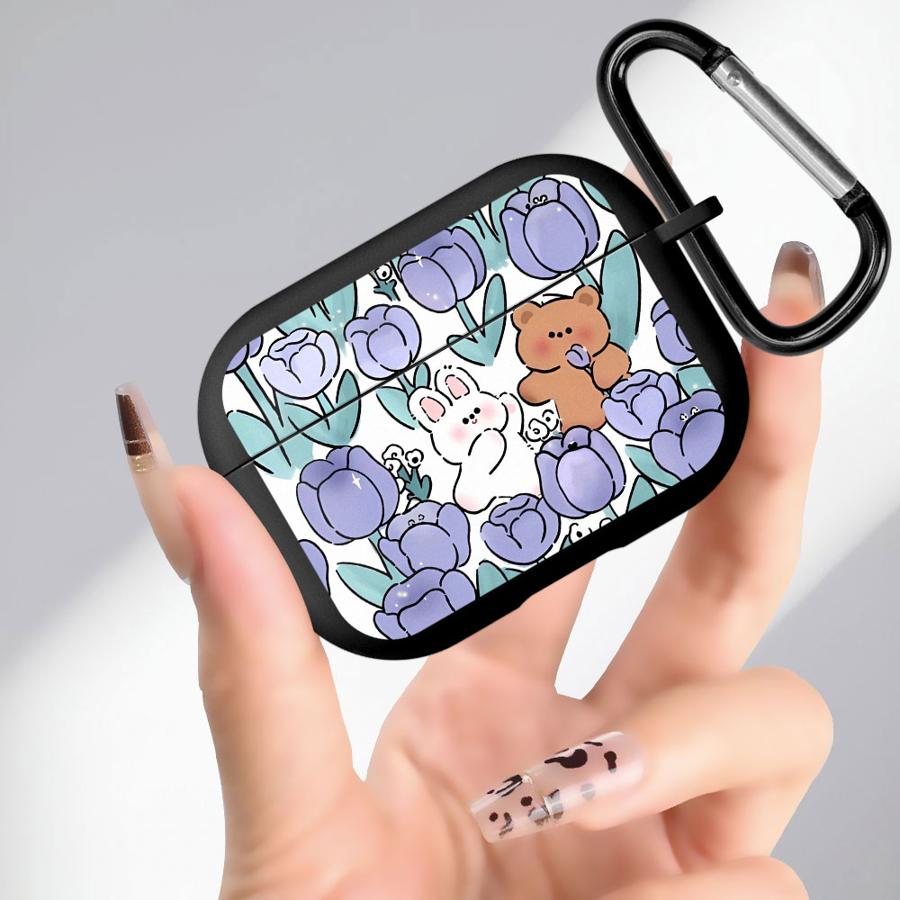 Цветы Фиолетовые Тюльпаны Милые Мягкие Чехлы для Наушников Чехол для Airpods Pro3 4 Pro2 Pro 1 2 3 Airpods Pro 2