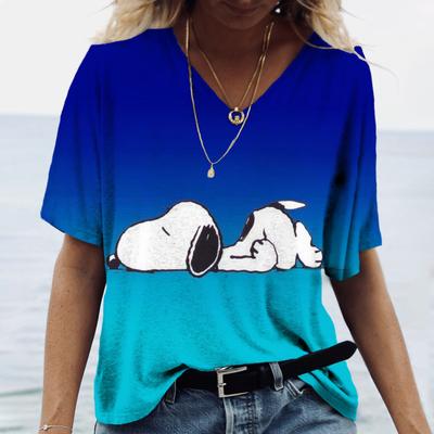 Fashion Printed Top Casual Simple Short Sleeve Loose T-Shirts Women’s
