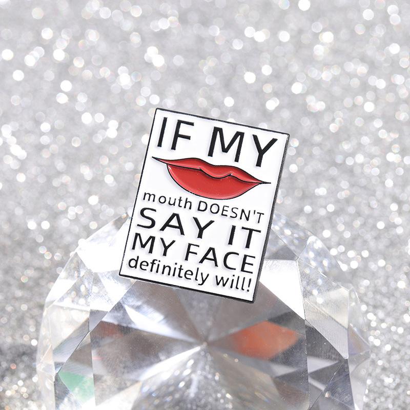 Trendy And Fun Cartoon Inspired Alloy Brooch Featuring Geometric Letter Design For Creative Outfits