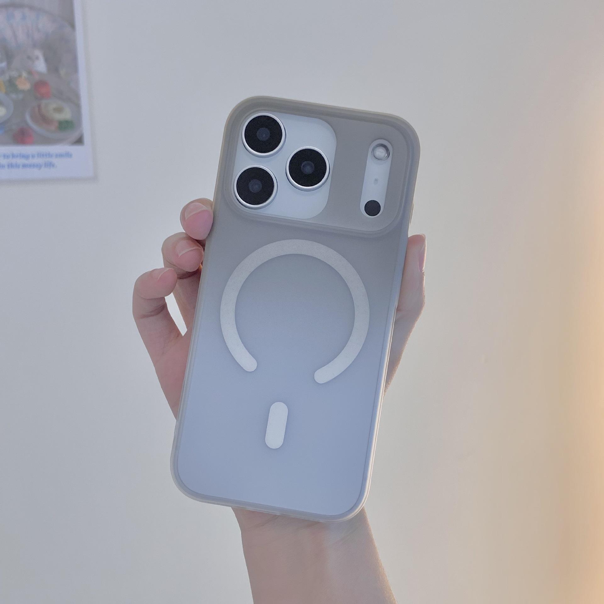 

For IPhone17PROMAX Gradient Matte Magnetic Phone Case for Apple 16 Skin-feel Simple Anti-fall PC Hard Case For iPhone12Promax