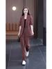 Plus Size Women's Two-Piece Suit: Wide-Leg Trousers & Blazer – Korean Style Loose Casual Set for Spring & Autumn.