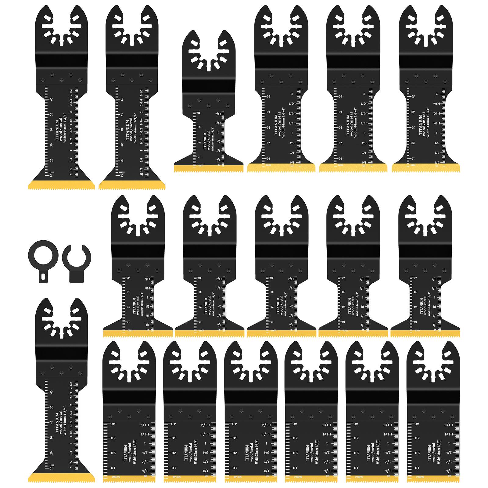 

8/24 Pcs Multitool Oscillating Blade Universal Oscillating Saw Blade Set Titanium Bimetal Precision Tooth Blade Cutting Wood PVC