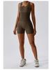 European & American High-Elastic Seamless One-Piece Yoga Jumpsuit 6949 - Slimming & Stylish with Open Back Design for Women.