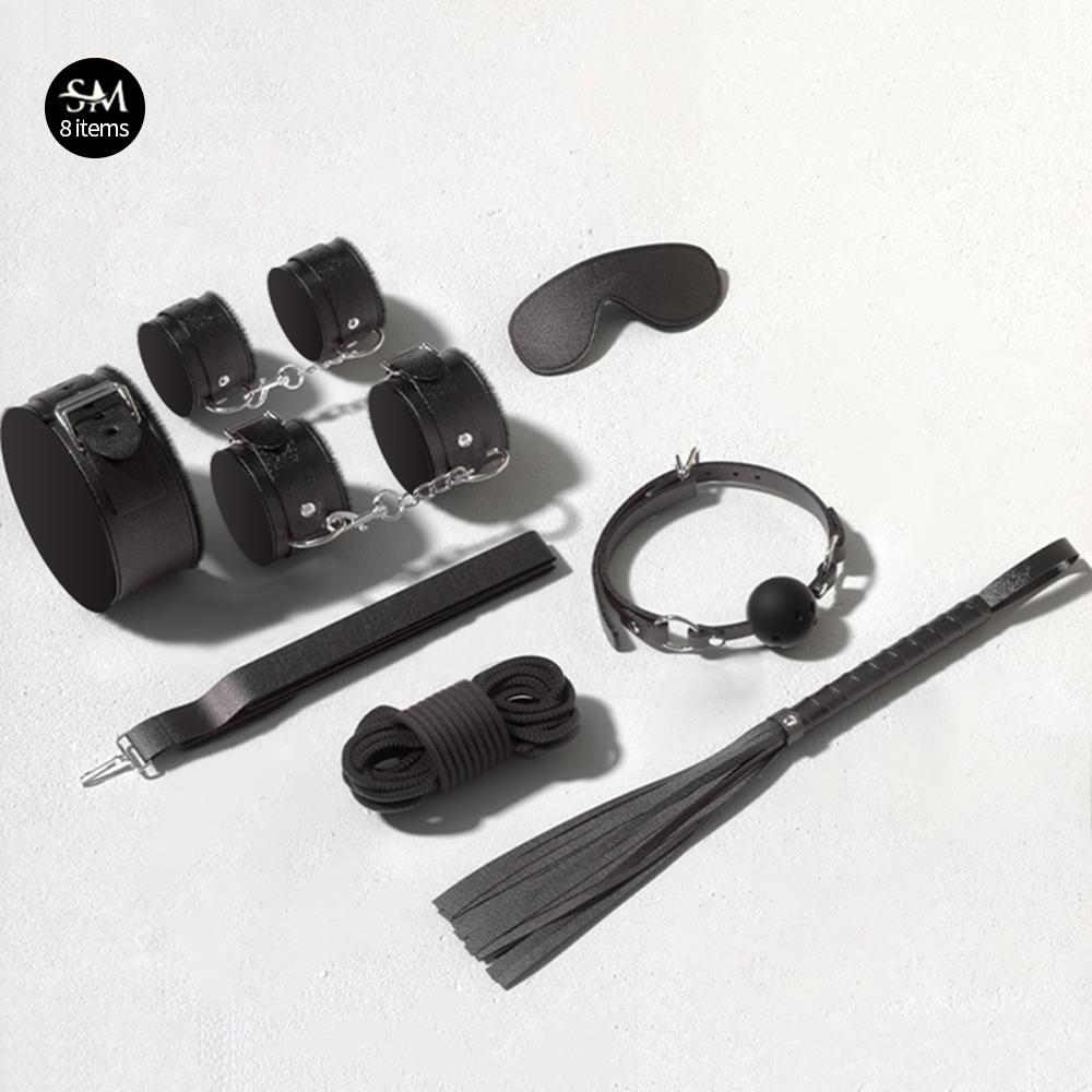Sex Toys BDSM Bondage Kits Genuine Leather Restraint Set Handcuffs Collar Gag Vibrators Sex Toys For Women Couples Adult Games