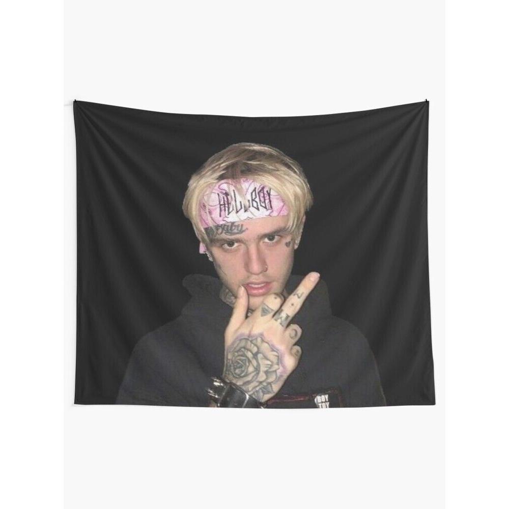 Lil Peep s tapestry and his photograph 75x100