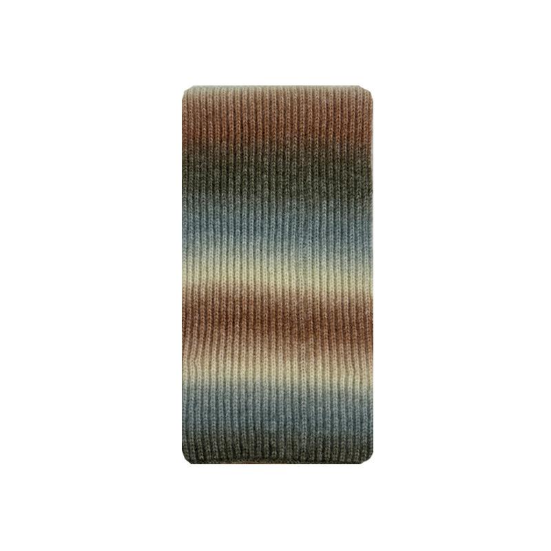 Niche Wool Blended Gradient Knitted Wool Scarf Unisex Winter Warm Striped Shawl Scarf
