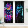 2PC Neon Graffiti Gaming Controller Curtains - Vibrant Abstract Print Window Drapes for Boys Bedroom Game Room Decor