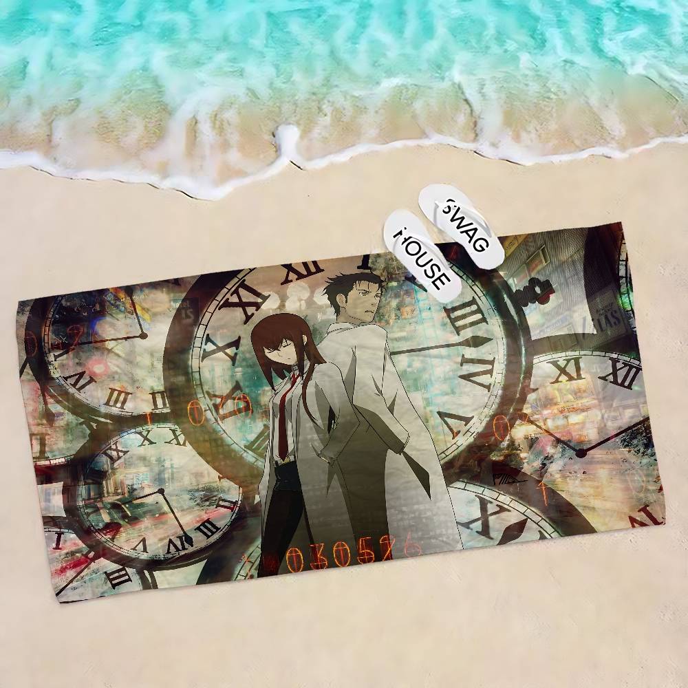 

Anime Steins Gate Microfiber Beach Towel Absorbent Quick dry Soft Yoga Swimming Resort Mountain Climbing Towel W30*H60(CM)