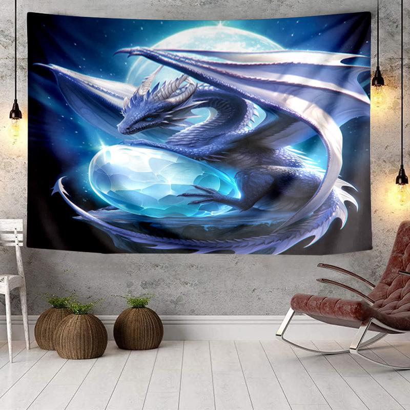 Fiery Dragon Artwork Tapestry Room Decoration Wall Hanging for Living Room Bedroom, dormitory, Birthday and Christmas gifts