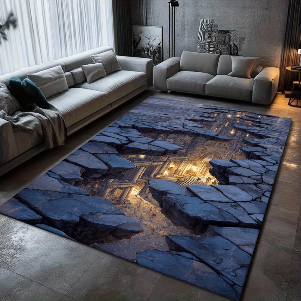 3D Abyss Carpet Mat Rug - Fantasy Scene Design Home Decoration Non-Slip Floor Mat for Living Room Bedroom Living Room Decoration