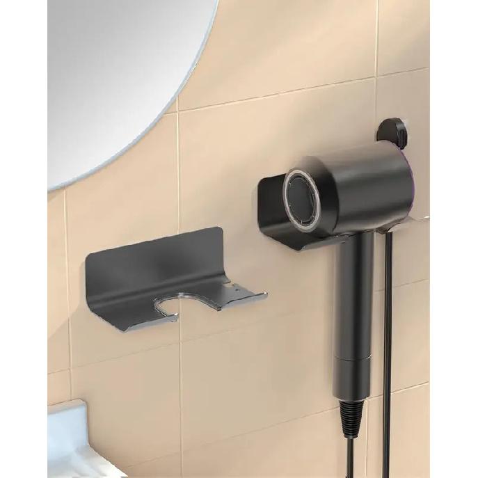 Wall Mounted Hair Dryer Holder Multi-Functional Bathroom Storage Rack Hair Tool Organizer Placement Shelf for Kitchen And Bath