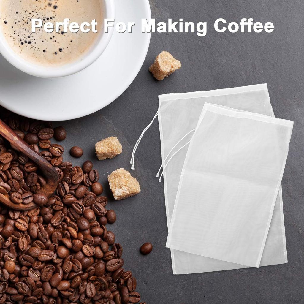 Boao 6 Pack Nut Milk Bags - Reble Food Strainer Bags with Fine Mesh Nylon Drawstring, 3 Sizes