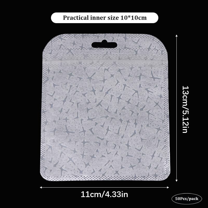 

50 шт. Полупрозрачный белый узорчатый тканевый зиплок пакет Пакет для запечатывания Упаковочный пакет Многоразовый пакет для хранения серег, ожерелий, ювелирных изделий, подарков 10.9cm×13cm