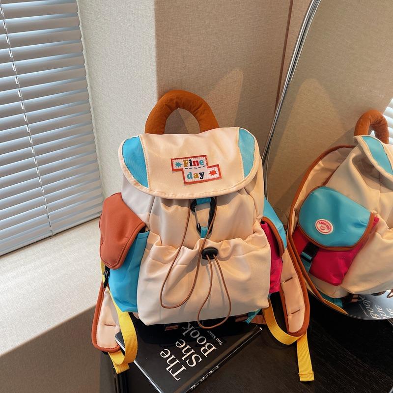 Casual large-capacity women's backpack, new contrasting colors, versatile commuter backpack, college student schoolbag