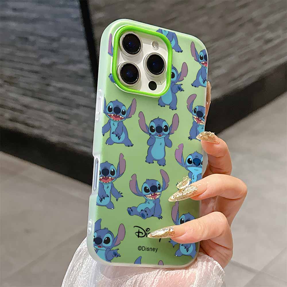 Urocze Kreskówkowe Etui Stitch Modne Etui Na Telefon Dla iPhone 17 AIR 16 15 14 13 12 11 Pro Max Plus Matowe Etui z Wrażeniem Skóry