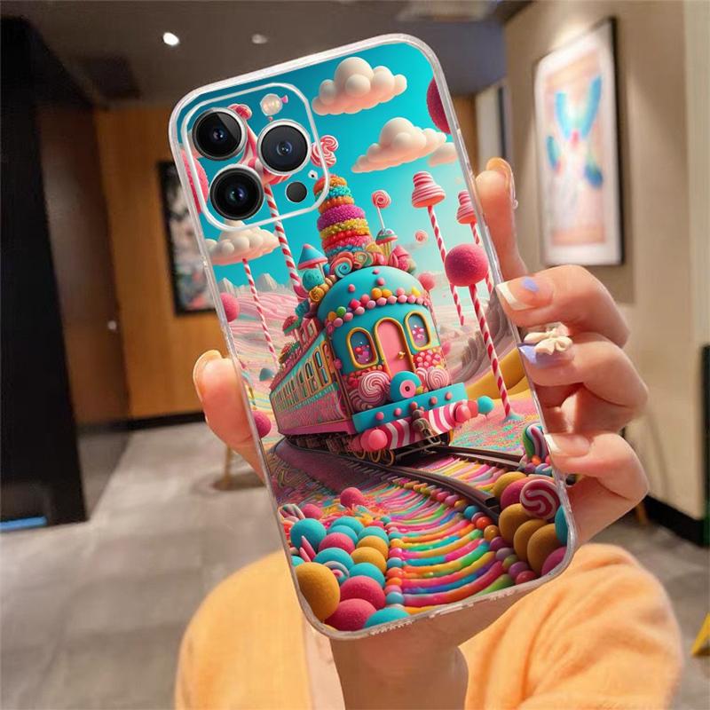 Cute Candyland Phone Case For Iphone 15 14 Pro Max 13 12 11 Pro Max XSMax XR 12 13 Mini 14 Plus