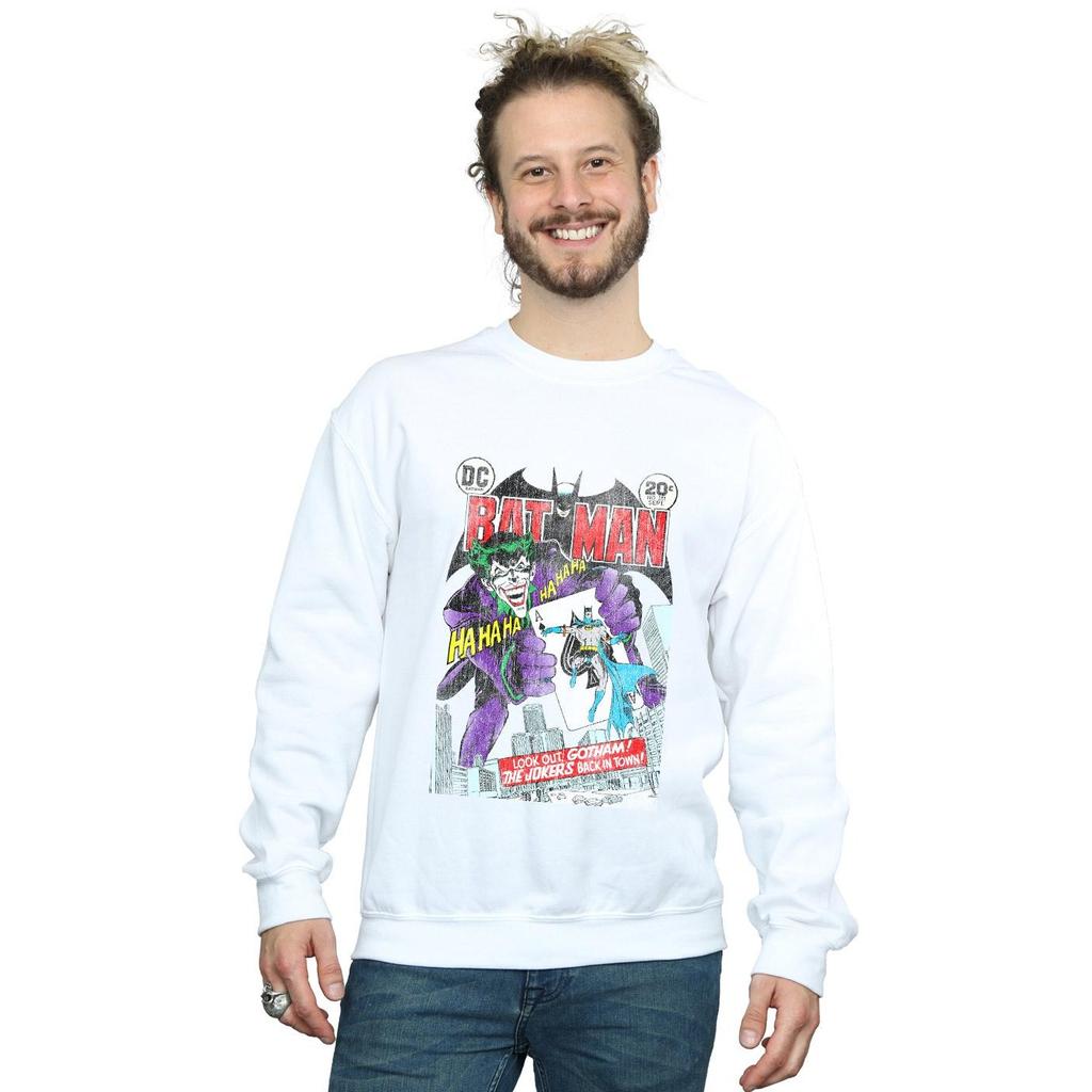 DC Comics Mens Batman Joker Playing Card Cover Sweatshirt
