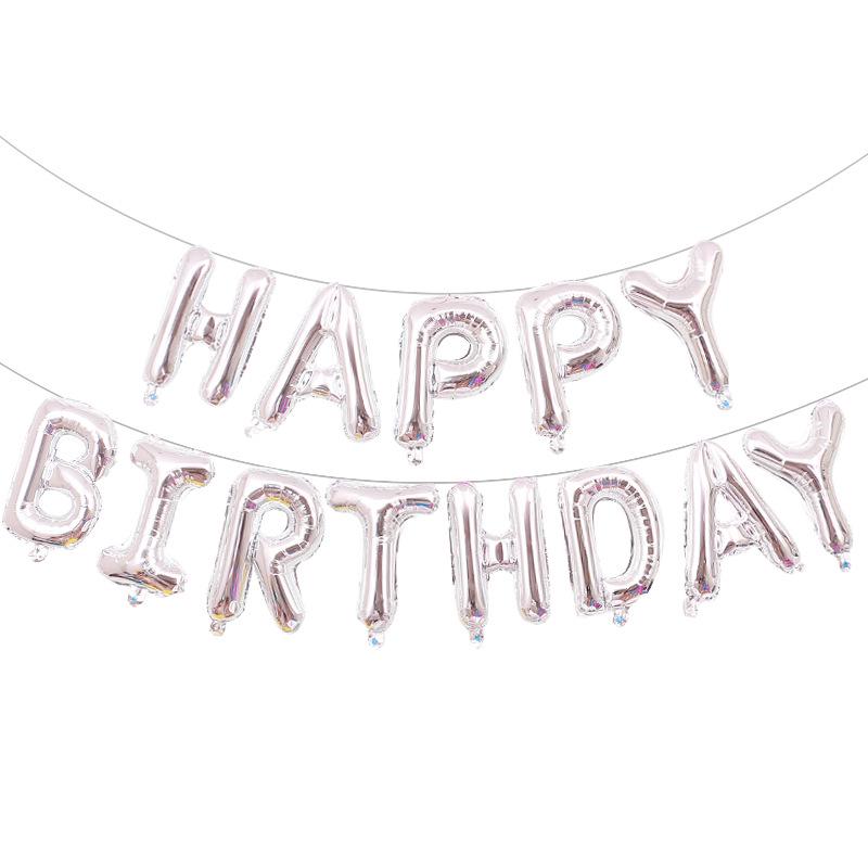 16-Inch Happy Birthday Balloon Backdrop: Aluminum Foil Letter Balloons Set
