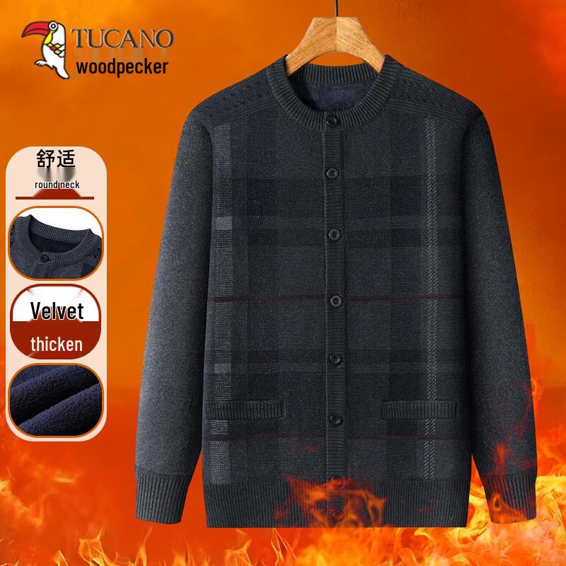 TUCANO Men s Warm Plaid Cardigan Sweater 2XL 3830₽