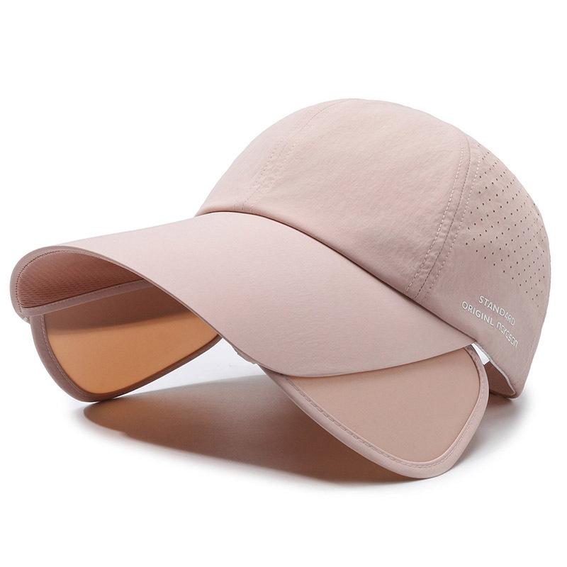 

Summer Large Brim Sun Protection Hat Outdoor Sports Fishing Cap Breathable round Top Polyester Hat for Men And Women 56-60cm рожевий