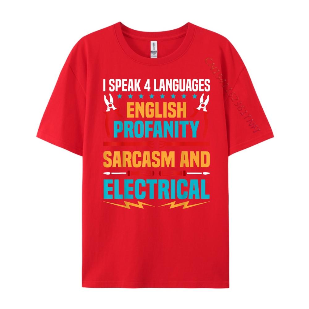 Funny Electrician Joke Electrical Speak Quote Vintage T Shirts Men Christmas Gift S