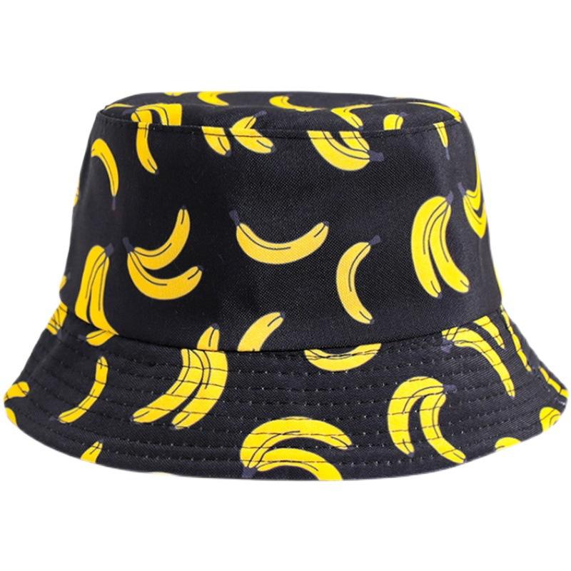 Banana Fisherman Hat Children Summer Sunshade Sunscreen Pot Hat Men Fruit Print Double-sided Wear Versatile