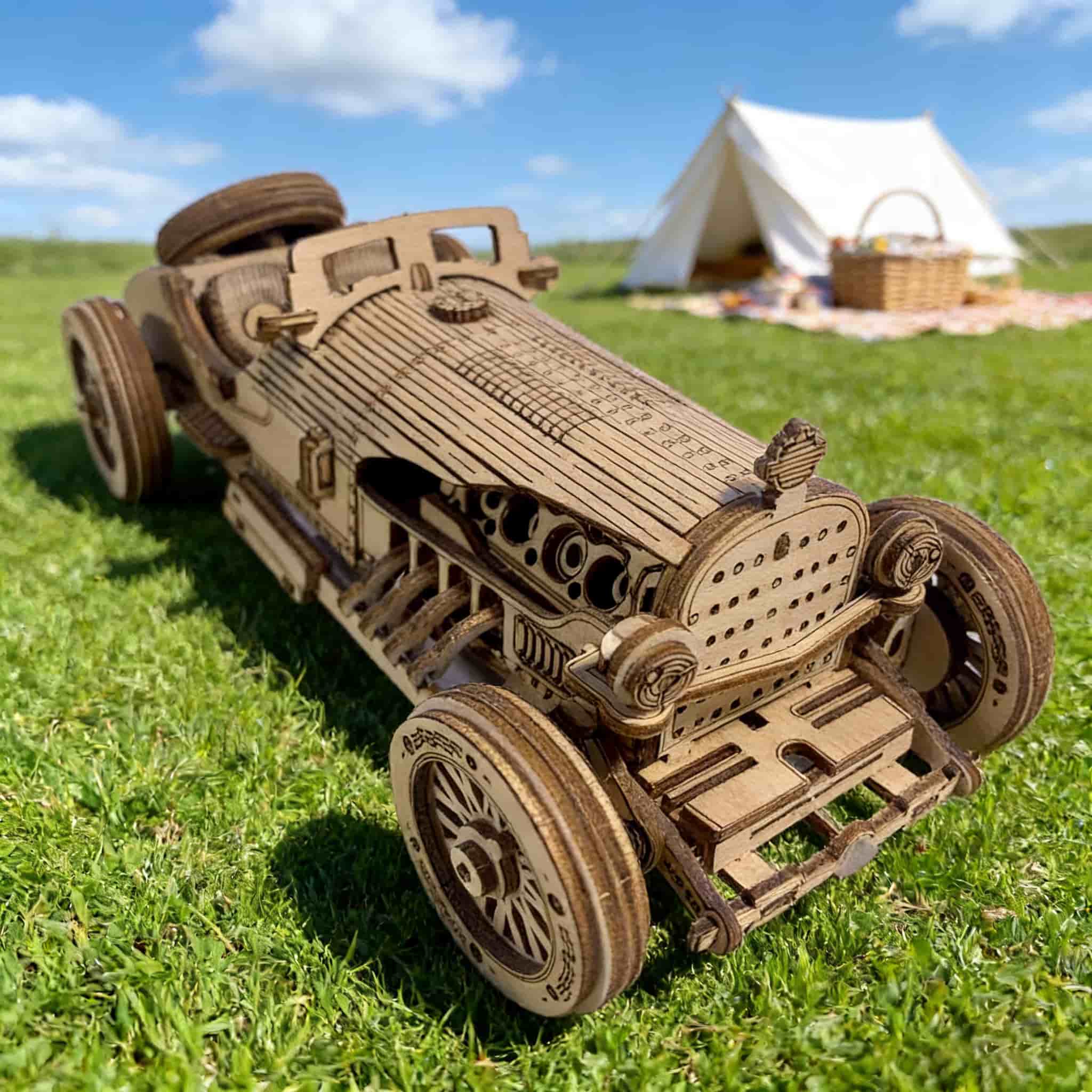 

Сделай сам Деревянная 3D-пазл Миниатюрный набор Античный спортивный автомобиль Оригинальный подарок на день рождения или праздник Обучающая игрушка Изящно разработанный белый