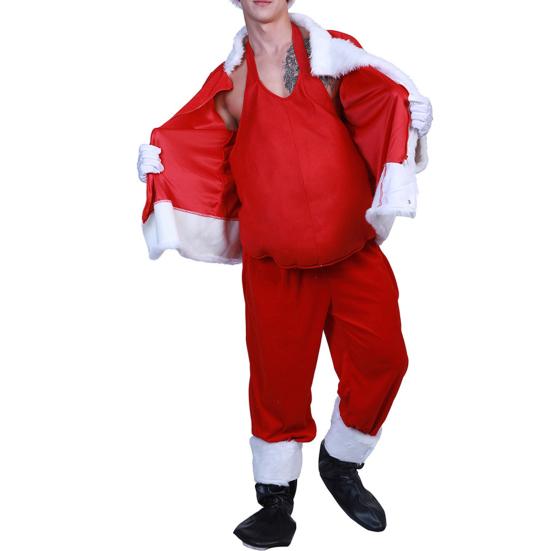 Santa Fake Belly Realistic Solid Color Cloth Good Touch Xmas Fake Belly Christmas Cosplay Prop