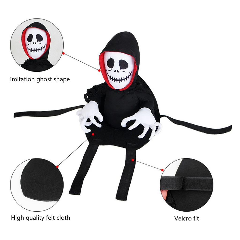 Cute Dog Photo Props Dress Up Costume Pet Cap Soft Black Ghost Coat for Jacket Funny Cosplay Accessories Cats