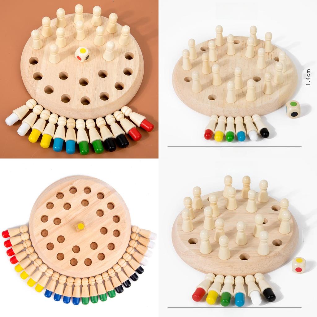 Wooden Childrens Color Memory Game For Early Education And Focus Development