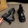 Martin Boots Women's Autumn and Winter New British Style Short Tube Thick Sole Heightening Strap Fashion Short Boots Women